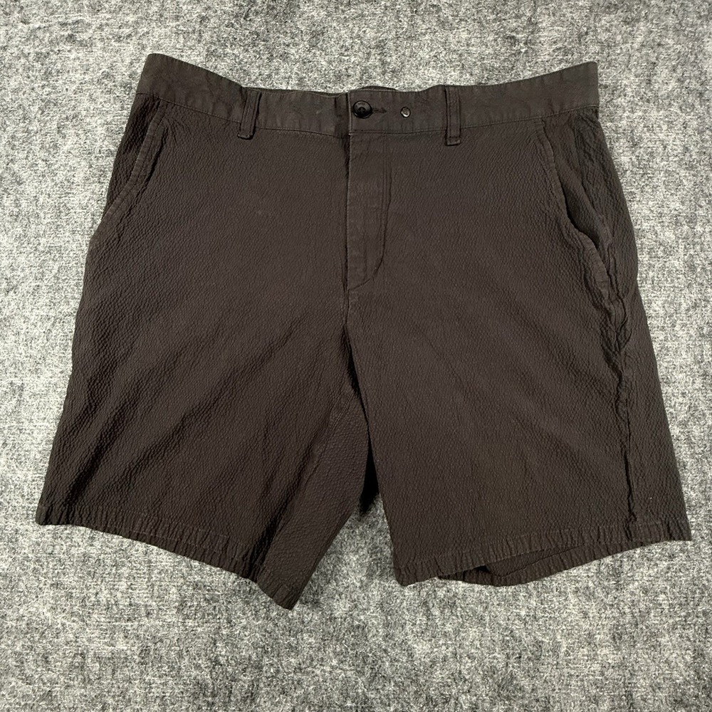 Rag & Bone Mens Seersucker Shorts Size 36 Dark Brown Flat Front 8 Inseam